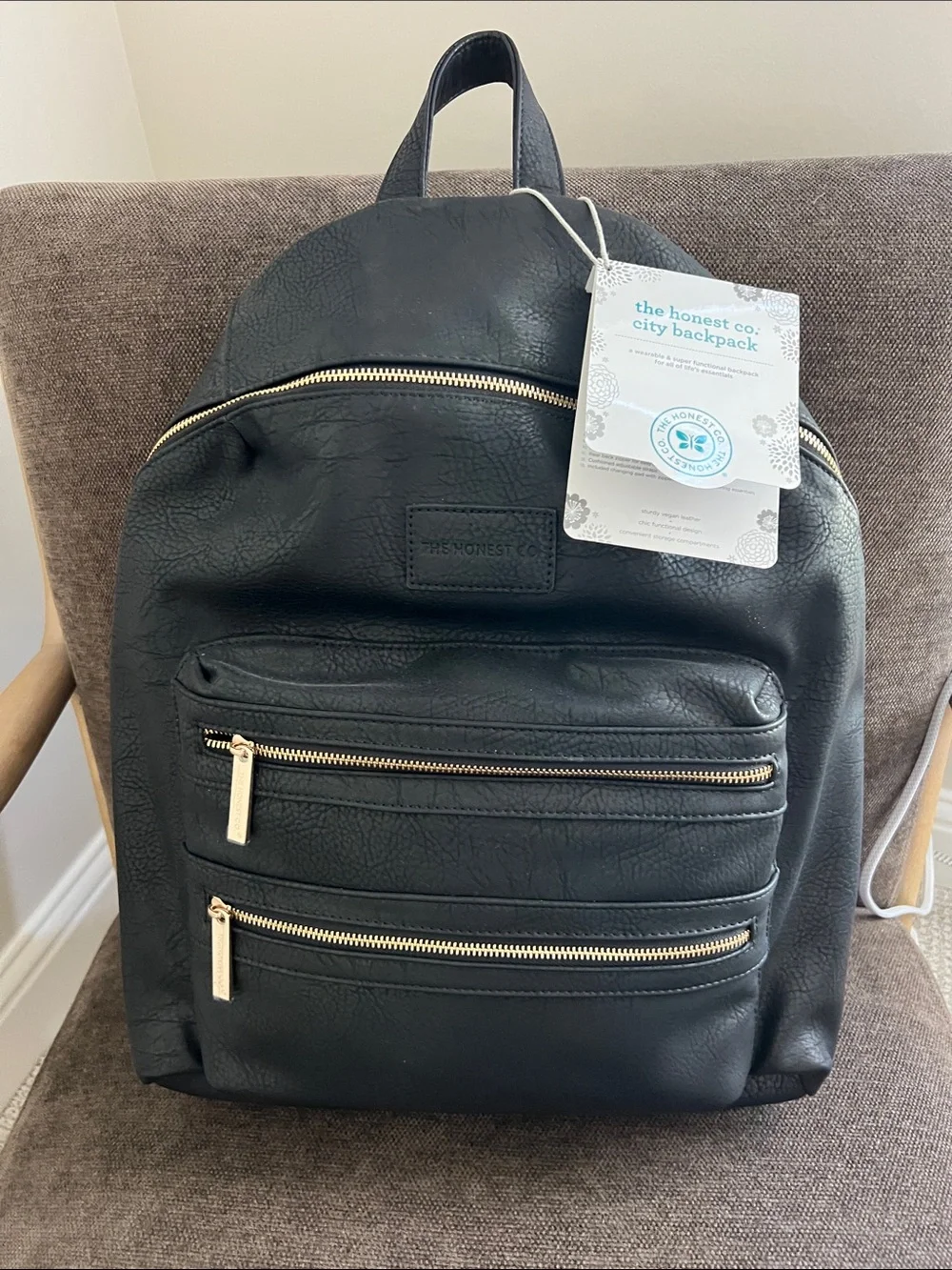 The Honest Co. Black Diaper Backpack - never used!
